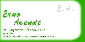 erno arendt business card
